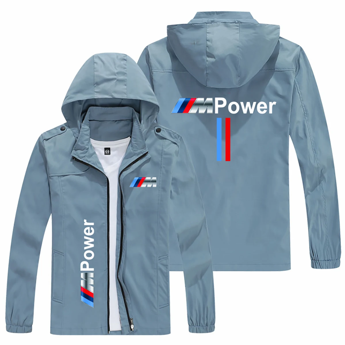 

2025 BMW Logo Men's And Women's Detachable Hooded Jacket Plus Outdoor Motorcycle Windbreaker Jacket Casual Trench Coat For Men