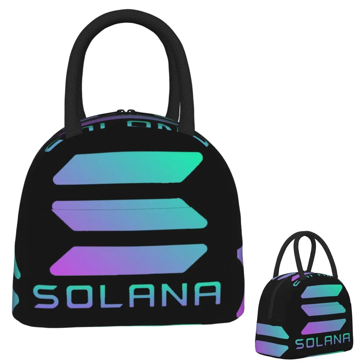 

Solana Cryptocurrency - Solana SOL Сумки для обеда Изолированная коробка для бенто Портативная сумка для обеда Герметичные сумки для пикника Сумка-холодильник для женщин