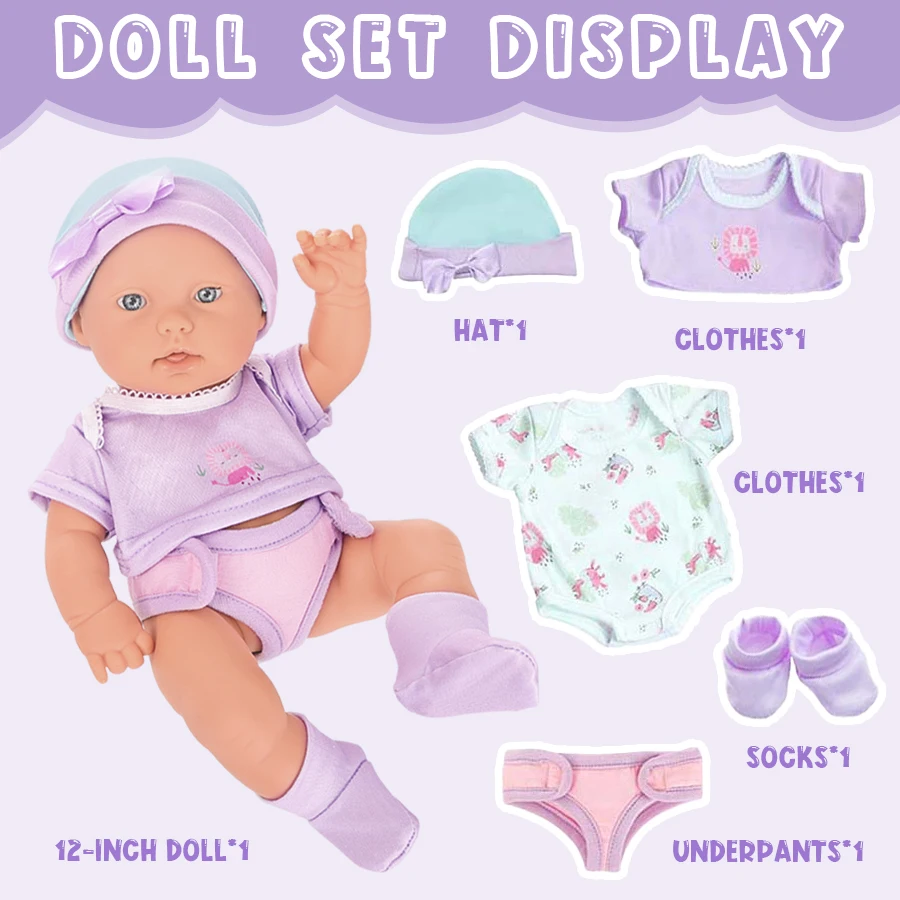 

12 дюймов/30 см кукла реборн, пижамы с короткими рукавами, обувь, шляпа, комбинезоны, кукла, реалистичные куклы реборн, американские куклы для девочек, игрушки, подарки