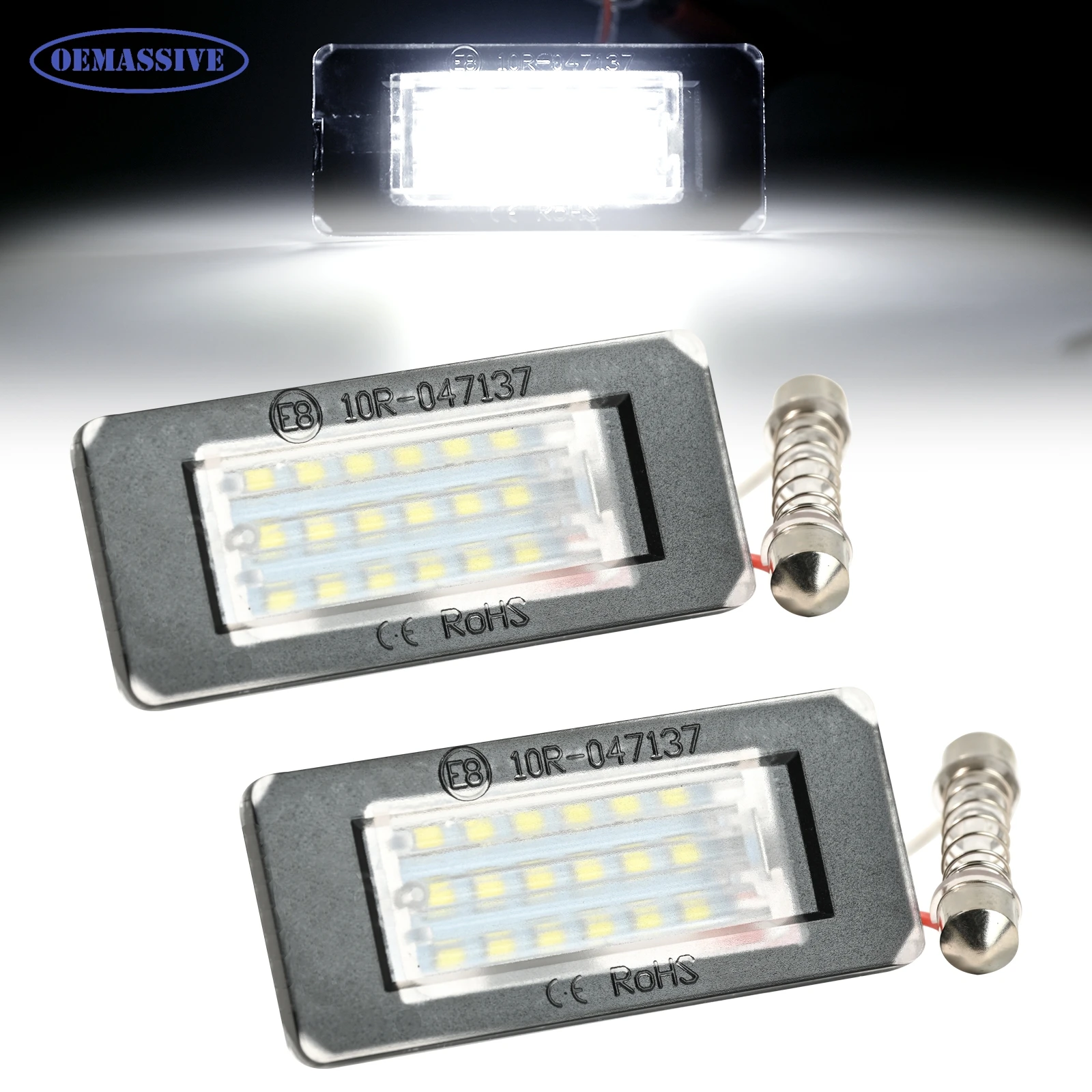 

2X LED License Plate Lights for MINI Cooper R56 R57 R58 Coupe R59 Roadster Rear Xenon White 6000K Can-bus Error Free Waterproof