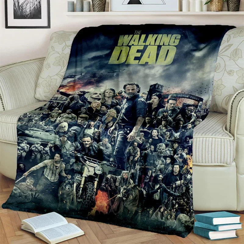 Manta de Horror 3D The Walking Dead para niños, manta de tiro suave para el hogar, dormitorio, cama, sofá, Picnic, viaje, Oficina