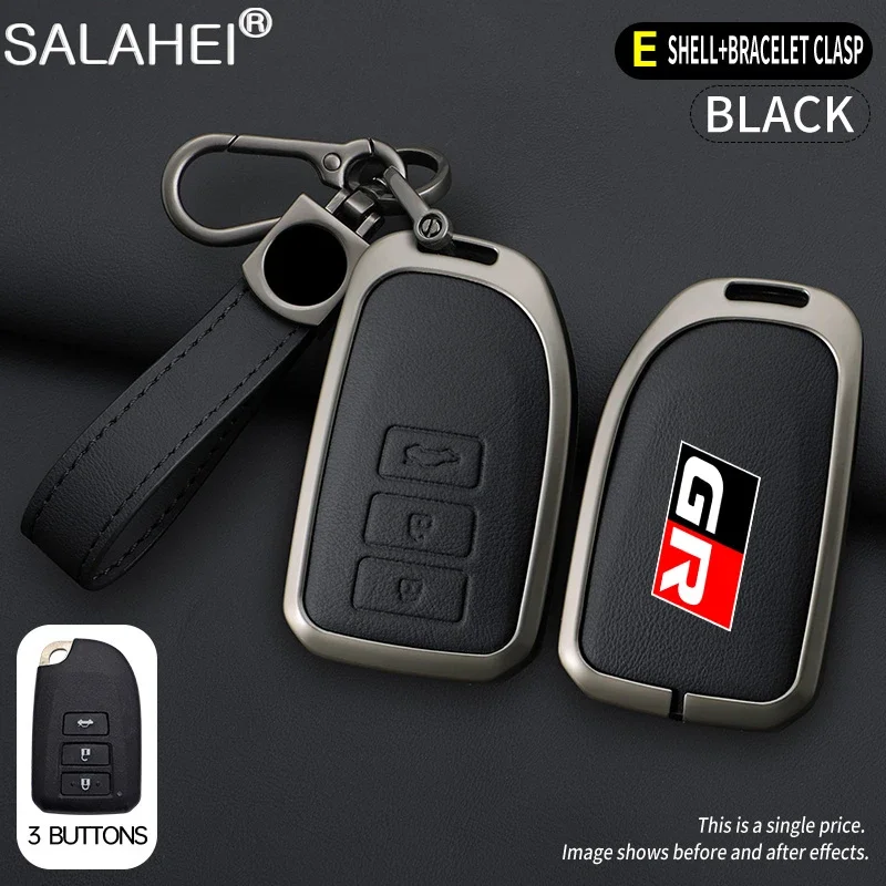 Zinc Alloy Car Remote Key Cover Case for Toyota GR Corolla Camry RAV4 Highlander Auris CHR Avalon Land Cruiser Protected Fob Bag