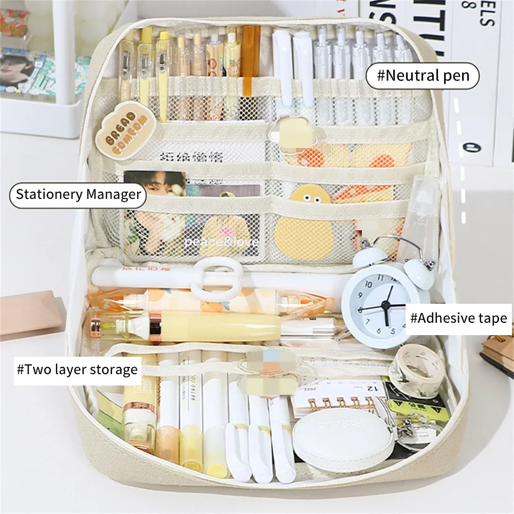 Pencil Case Suitable For Placing Various Stationery High-capacity Fashion Design Minimalist Style Pencil Box Aesthetics Backpack