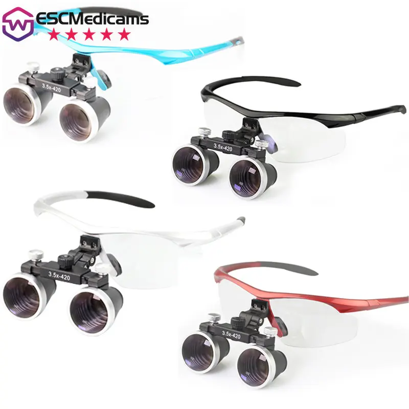 Lupas Dental Lupa Dental 2.5x 3.5x Ampliação Binocular Médica Lupa Odontologia Cirúrgica Lente de Vidro Óptico Dentista