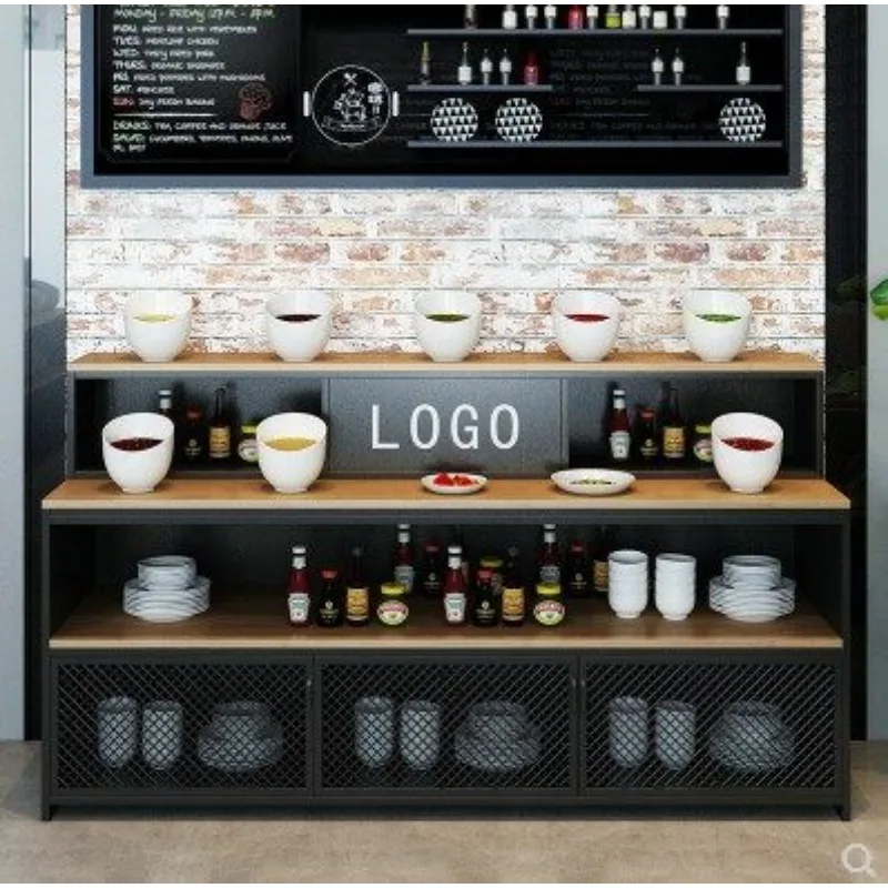 

Hot Pot Seasoning Table Retro Sauce Cabinet Barbecue Restaurant Restaurant Self-service Seasoning Table Side Cabinet