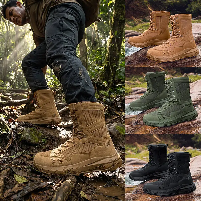 Brand Boots Men High Quality Hiking In Various Terrains Boots Waterproof Non-slip Hiking Boots Wear-resistant Jungle Trekking 47