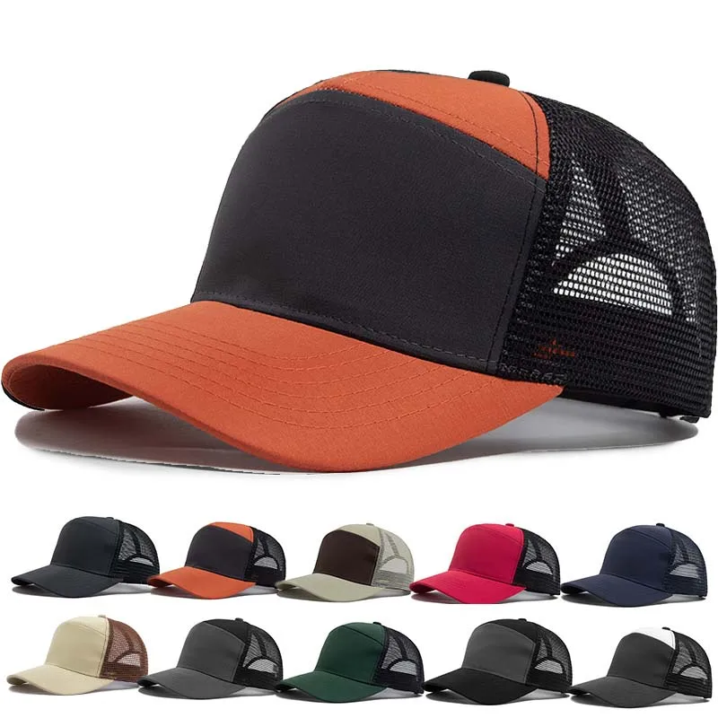 Gorra de béisbol de 7 paneles de verano, estilo hip hop, de malla, para hombre, gorra de camionero con visera rígida, snapback, para mujer, unisex, nueva marca, moderna.