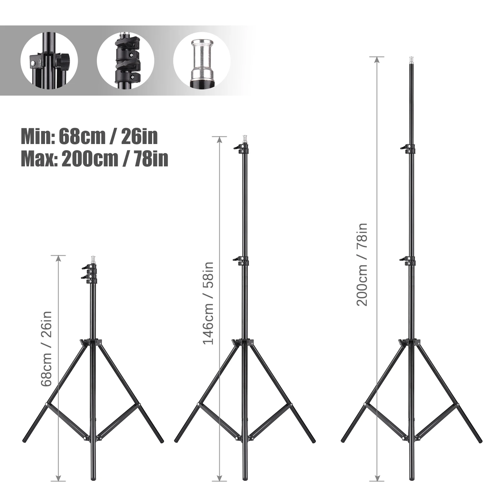 Studio Photography Softbox Kit with 50x70cm Softbox * 1 + 2M Metal Tripod Stand * 1 for Live Streaming Portrait Product Photo