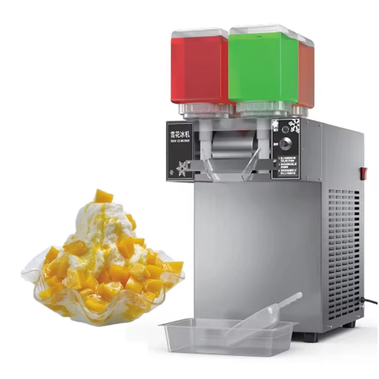 Shave Machine Ice Snow Making Machine 180kg/day Automatic Ice Flakes Snow Machine Four Buckets Snowflakes and Ice
