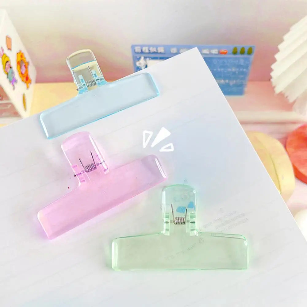Acrylic Binder Clip Strong Binder Clip 2pcs Acrylic Binder Clips Strong Grip Colorful Paper Clips for Office School 97 Jelly Cli