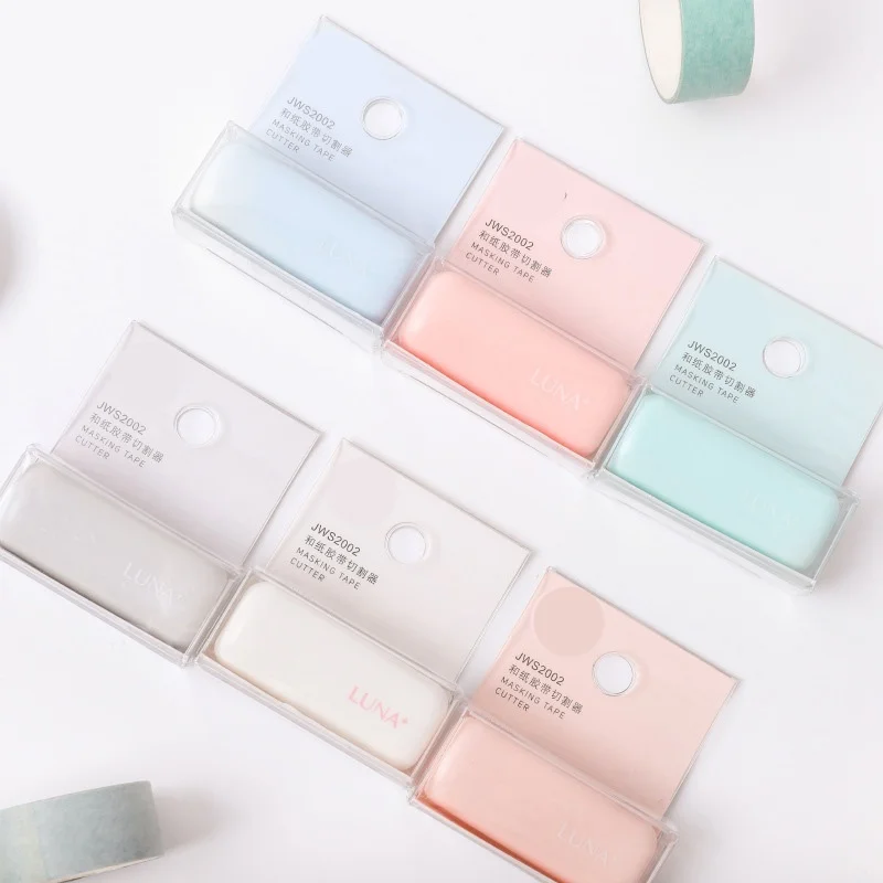 Cortador de cinta Washi de diseño creativo, corte preciso, fijación estable, adecuado para papel Washi PET y otros tipos de cinta, 1 Uds.