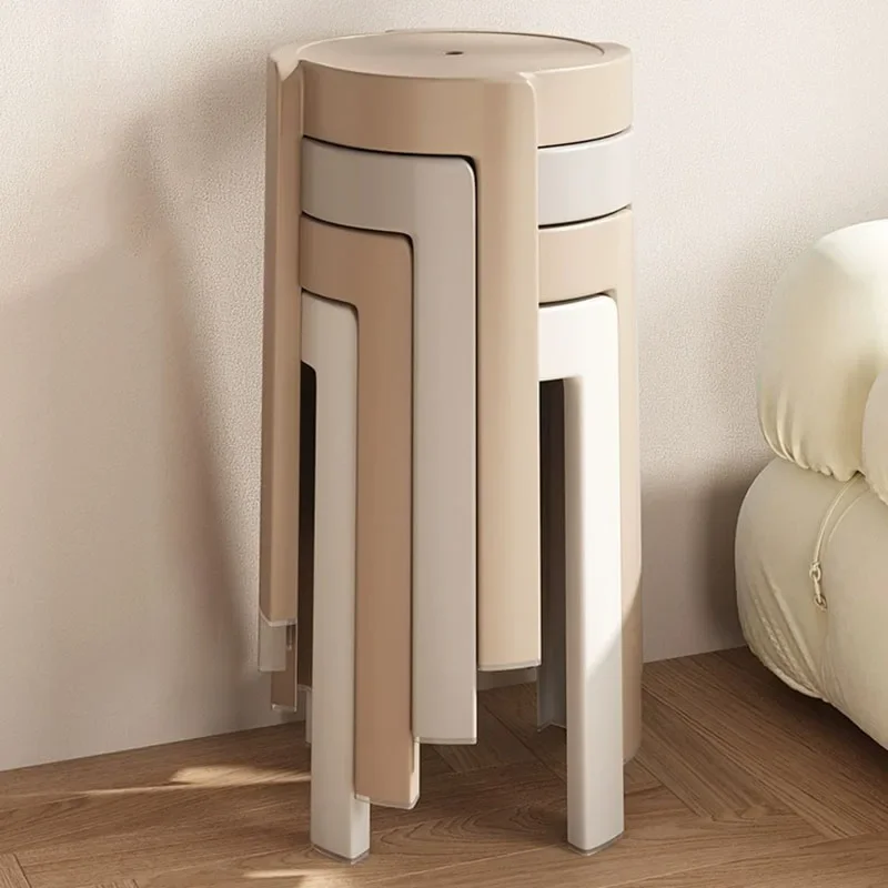 

Modern Plastic Round Foot Stool Bedroom Gaming Lazy Stool Apartment Designer Meubles De Chambre Home Decoration