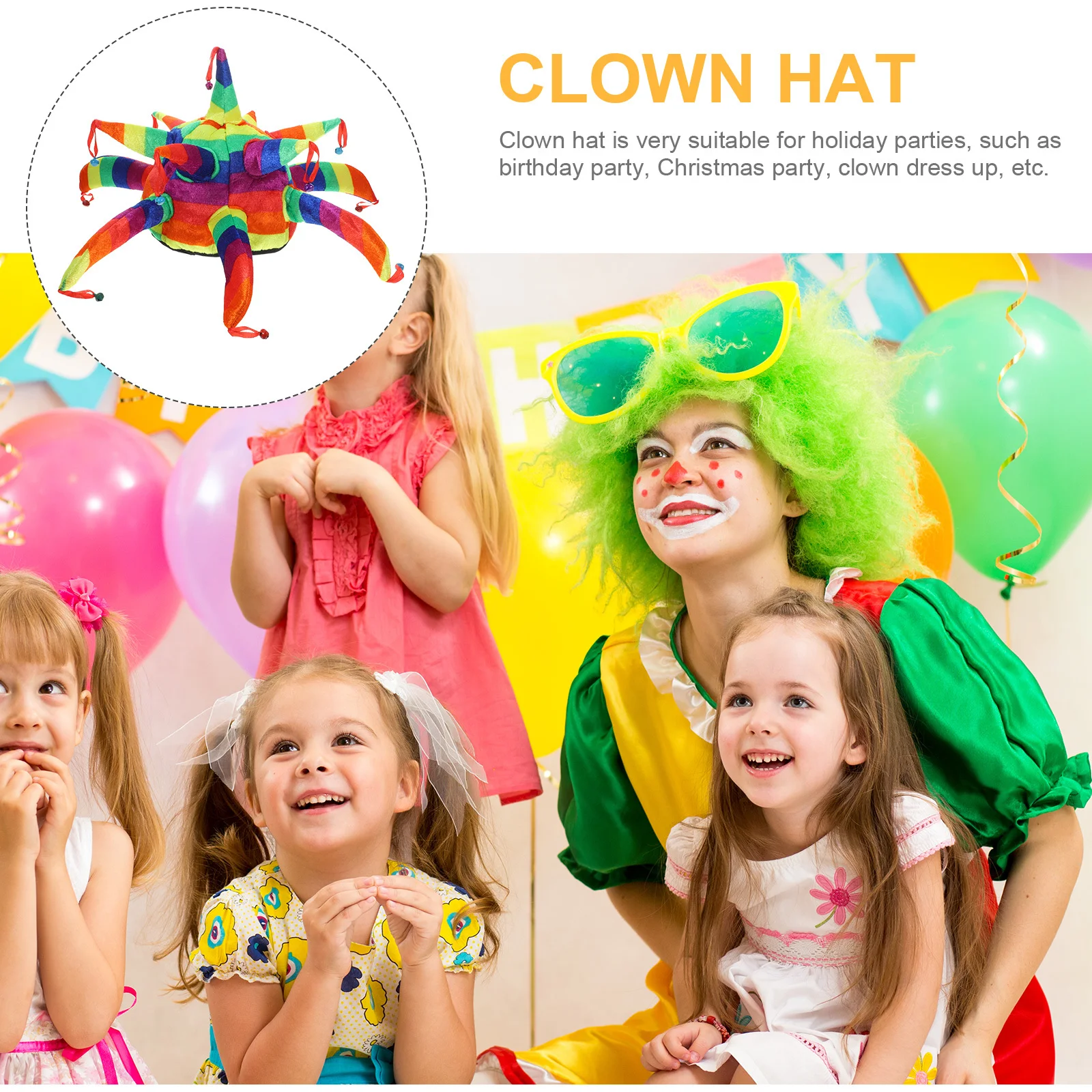 قبعة المهرج متعددة الألوان الناعمة التأثيرية أغطية الرأس لحفلات الهالوين كرنفال زي إكسسوار ديكور السيرك ماردي غرا
