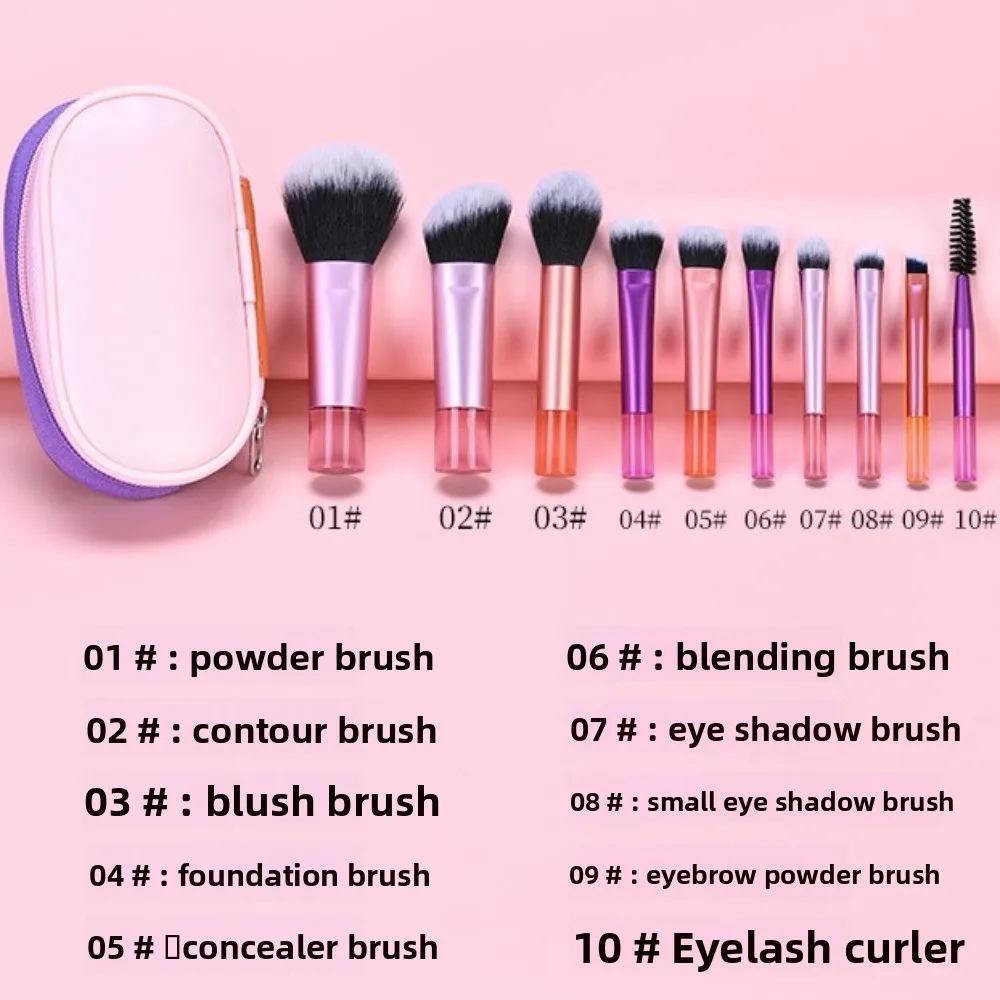 

with Bag Mini Makeup Brush Set Furry Makeup Tools Eyeshadow Powder Brush Concealer Eye Shadow Cosmetic Brush Set Women