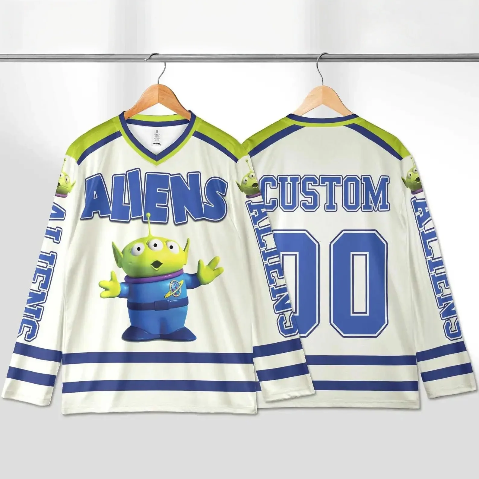 

Хоккейная футболка Disney Toy Story Little Green Aliens and Rex, 3D-футболка с длинными рукавами для мужчин, модная спортивная хоккейная футболка для командных видов спорта