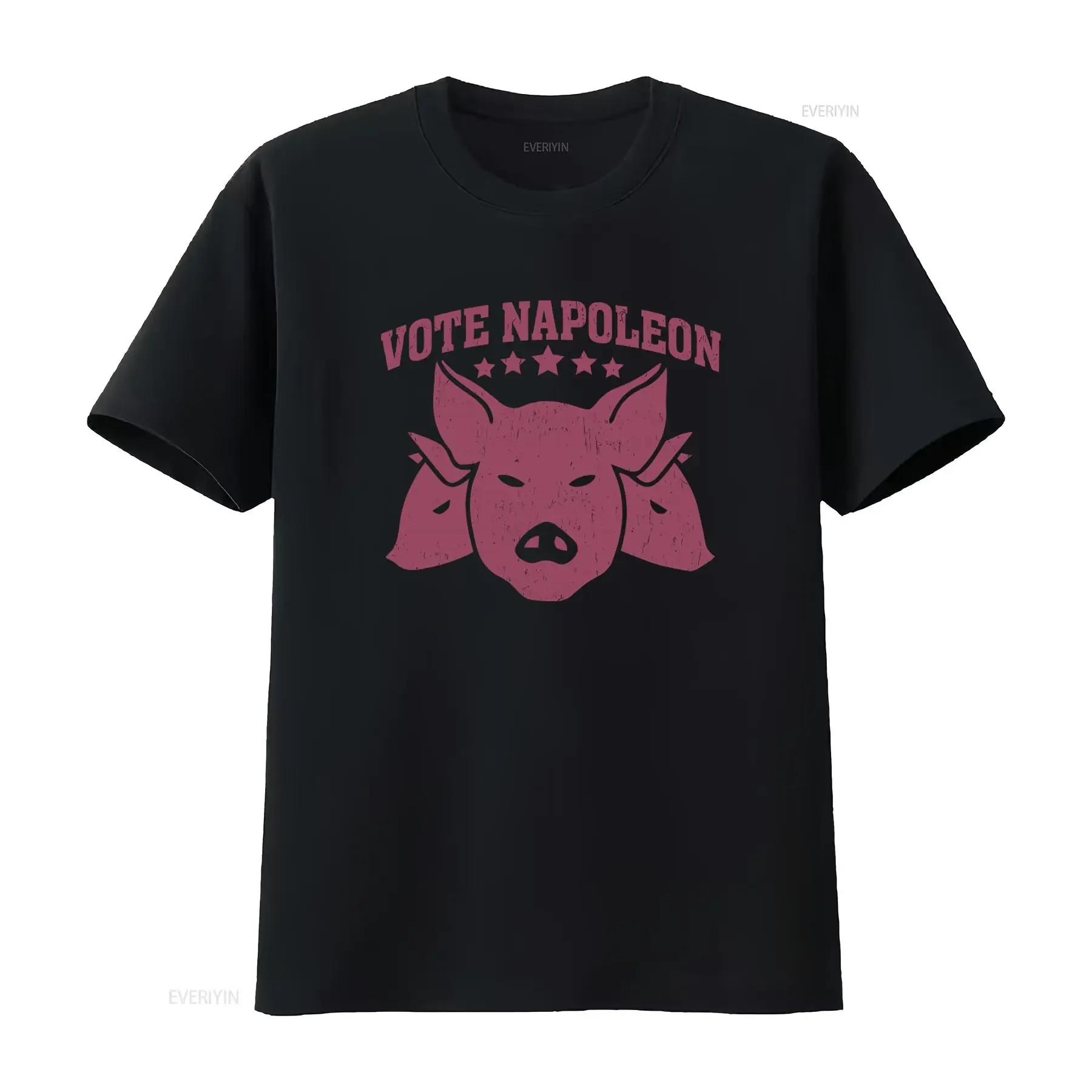 Vote Napoleon T Shirt with Animal Pig Design Farm Symbol Sign Logo for  vintage Washed Versatile Breathable Casual fashion