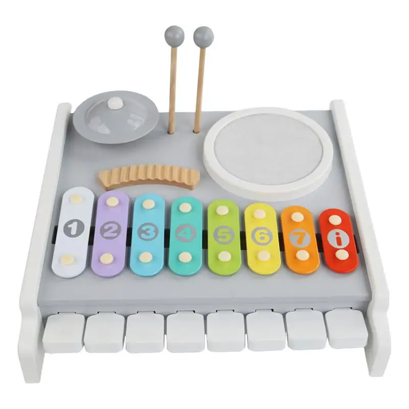 Neutral Color Musical Toys For Toddler Colorful Musical Toy Boho Xylophone Multi-Functional Musical Instruments Toy For Children