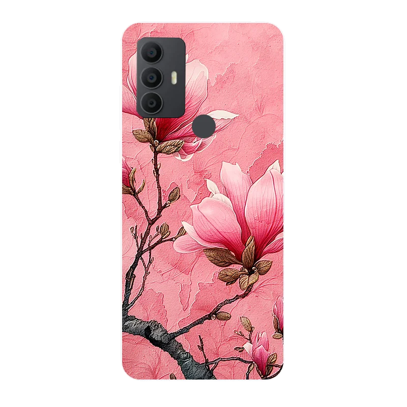 For TCL 30 SE Case Flowers Wolf Soft Silicone Phone Cover for TCL 30 SE 30SE 6165H 6165A 6165S Coque TCL30SE Shockproof Fundas