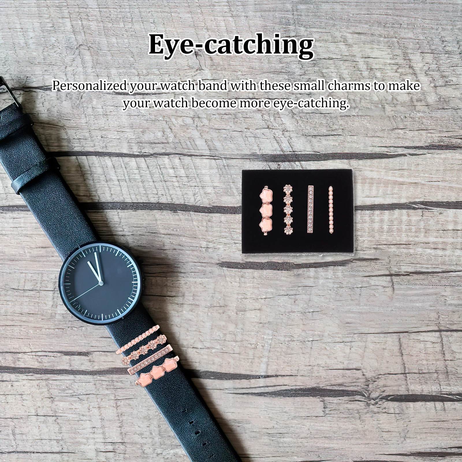 4 pçs pulseira ornamentos leve durável encantos de metal para pulseira de relógio atraente decoração pulseira de relógio charme