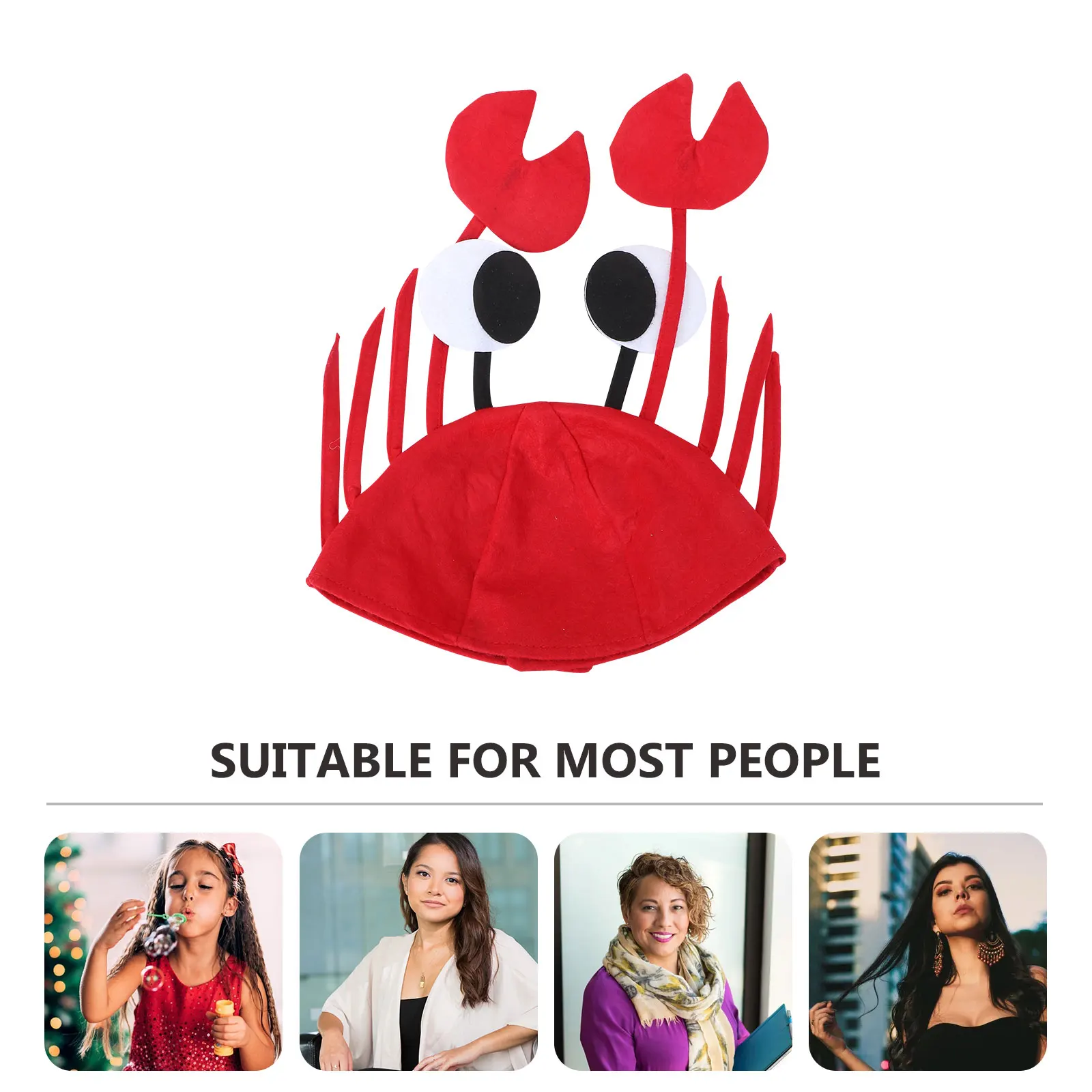 

Crab Hat for Halloween Party Adult Kids Red Vintage Novelty Hats Adjustable Closure Seafood Festival Accessories Party Hats