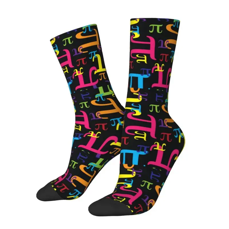 Cool Print Pieces Of Pi Math Science Socks for Men Women Stretchy Summer Autumn Winter Geek Mathematics Crew Socks