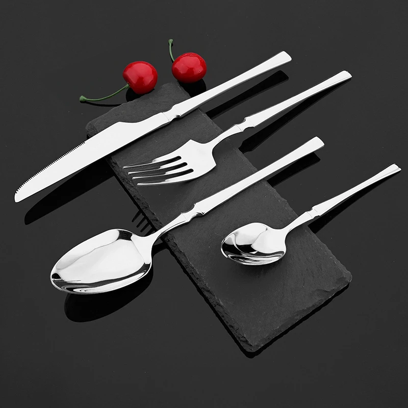 

16/24Set Dinnerware Stainless Steel Cutlery Knife Fork Spoon Mirror Silver Luxury Wedding Tableware Kitchen Western Flatware Set