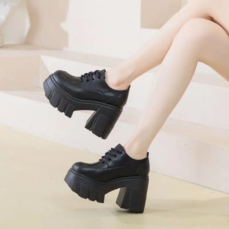 

Women's Thick Bottom Hidden Heel Slip-On Shoes Soft Bottom Platform Casual Loafers Trendy Comfortable Genuine Leather Surface