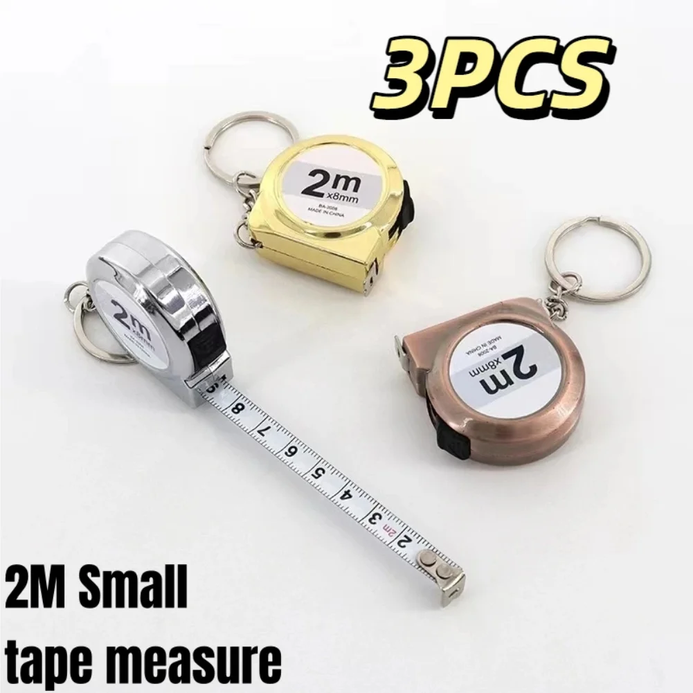 

2M Mini tape measure Small household measuring tape retractable 2m Mild steel key chain tape measure Mini measuring tools