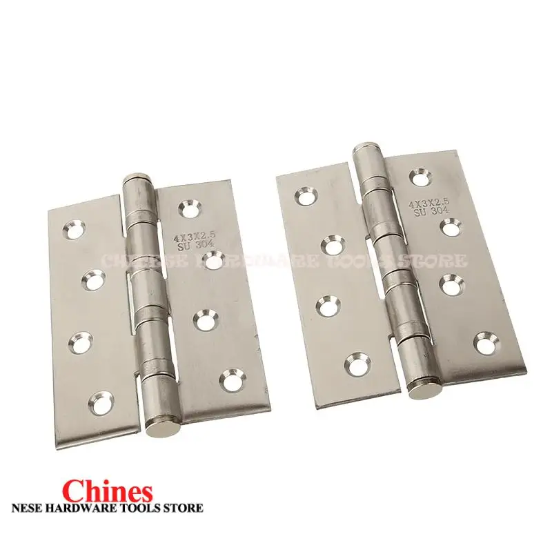 

2PCS 4 Inch Stainless Steel Invisible Door Hinges - Mute Function & Thickened Bearings, Heavy-Duty Wooden Door Accessories