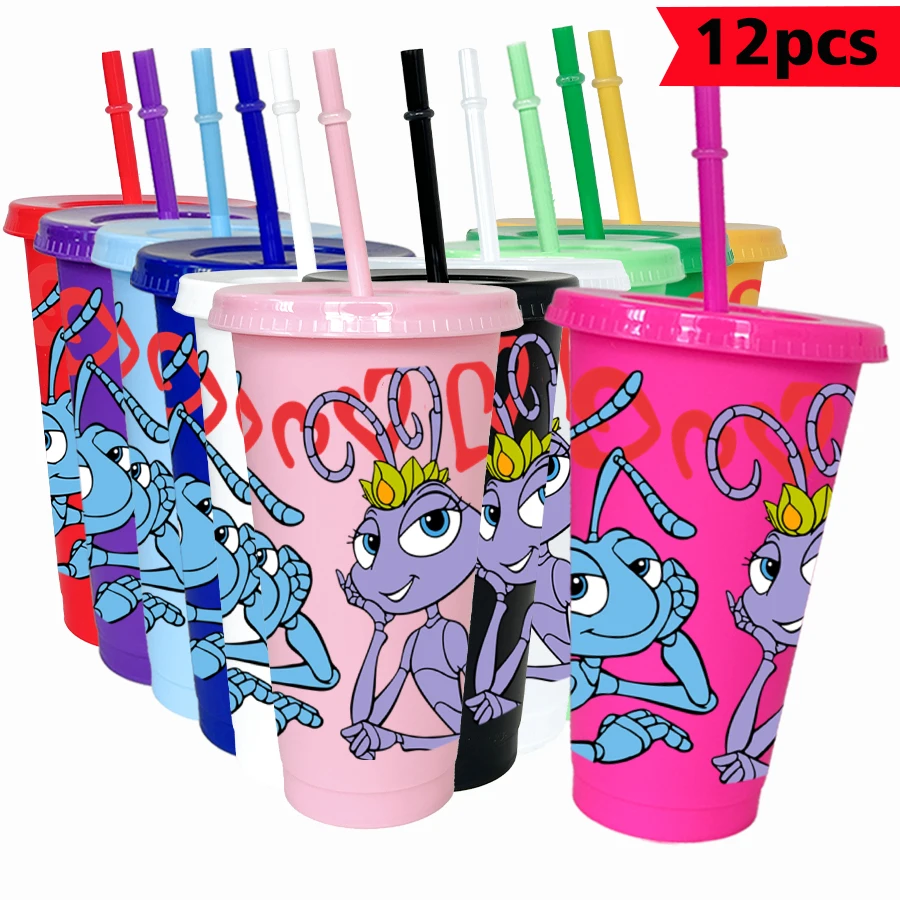

12PCS/pack Disney, cartoon monster, tentacles 26oz multi-color plastic water cup party drink set birthday/back to school gift