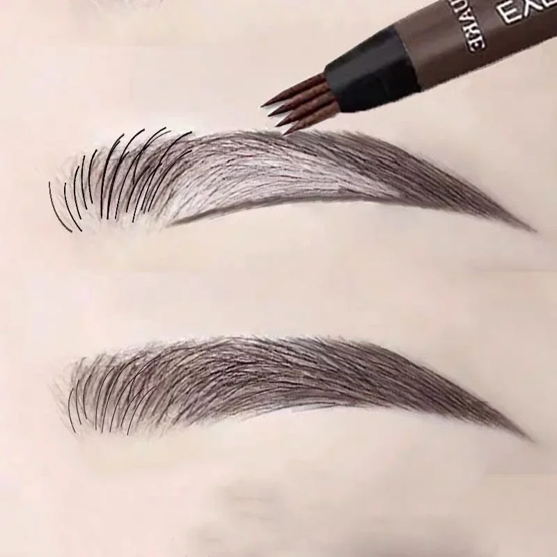 4 pontos sobrancelhas caneta sobrancelha tatuagem caneta à prova dwaterproof água líquido preguiçoso 4d olho sobrancelha lápis delineador líquido sobrancelha lápis maquiagem