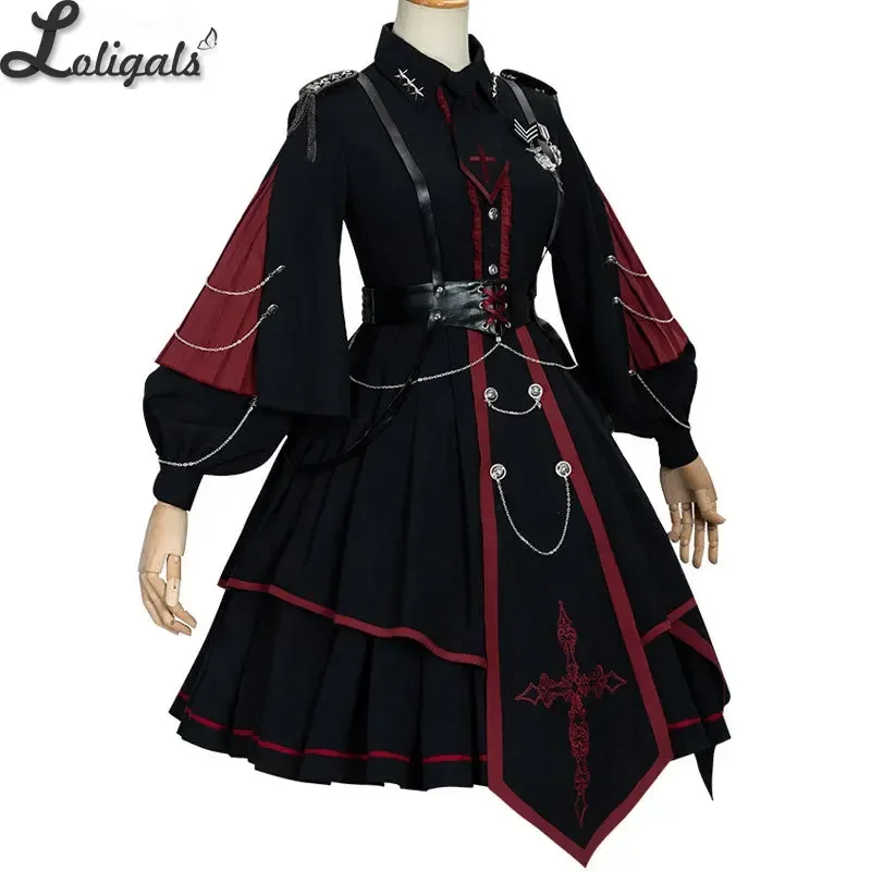 

Military Officer ~ Gothic Military Uniform Vintage Long Sleeve Lolita Dress Full Set by YLF