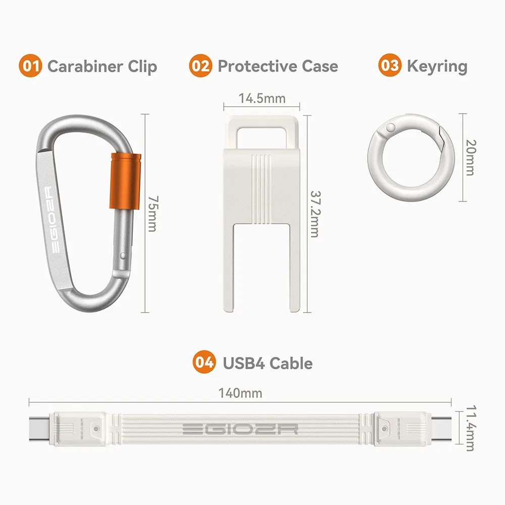 Короткий кабель USB4 в стиле ретро