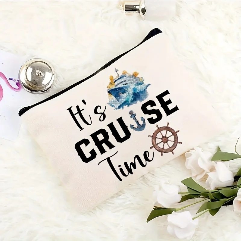 クルーズタイムメイクアップバッグ - 女性用キュートな多機能ジッパーバッグ、ジュエリー収納バッグ