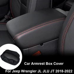 For Jeep Wrangler JL JLU JT 2018-2022 Car Armrest Box Cover Superfiber Leather Auto Arm Rest Pad Center Console Lid Accessories