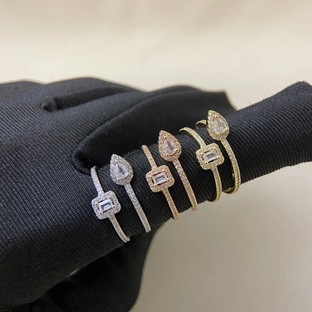 

2025 new 2-in-1 drip rock sugar ring unique simple light luxury small ring for women exquisite fashion high-quality jewelry gift