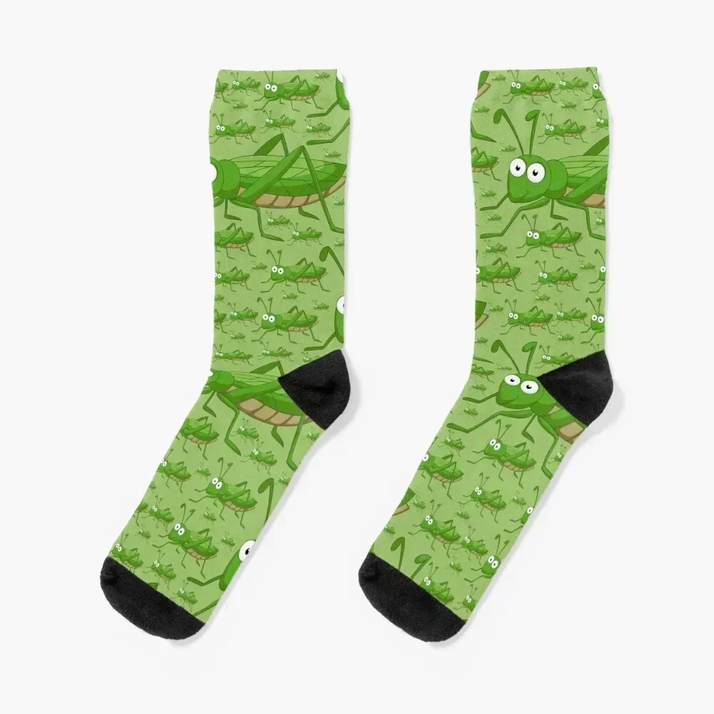 

Pattern Cartoon Green Grasshoppers Are Looking At You Socks cycling new in's gifts Men Socks Women's