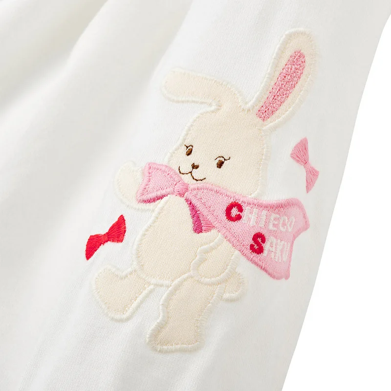 Girls\' Shirts  Japanese Style Cartoon Bunny Doll Collar Long Sleeve Shirt Baby Bottoming  White Blouse Baby Girl Clothes 3-7Y