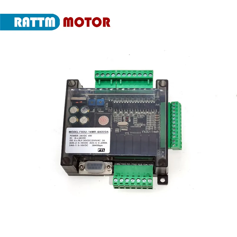 FX3U-14MR FX3U-14MT PLC Industrial Control Board 8 Input 6 Output 6AD 2DA Relay Transistor