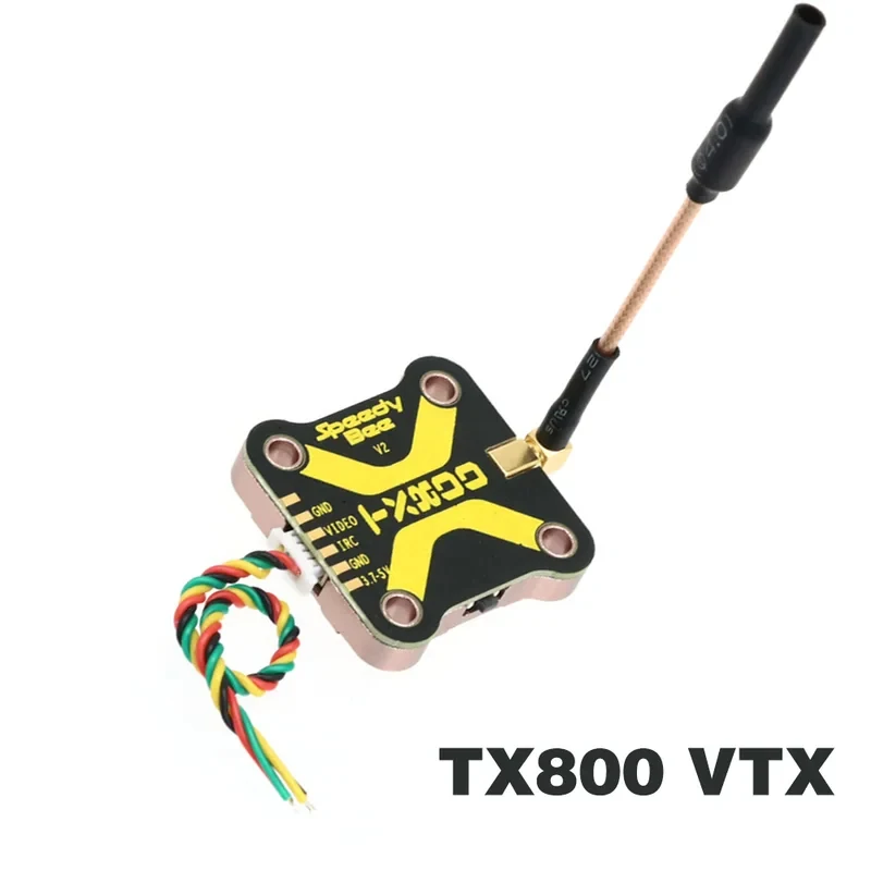 

SpeedyBee TX800 VTX 5.8G 48CH PitMode 25mW/200mW/400mW/800mW Output Long Range Transmitter Tramp Support For RC FPV Racing Drone