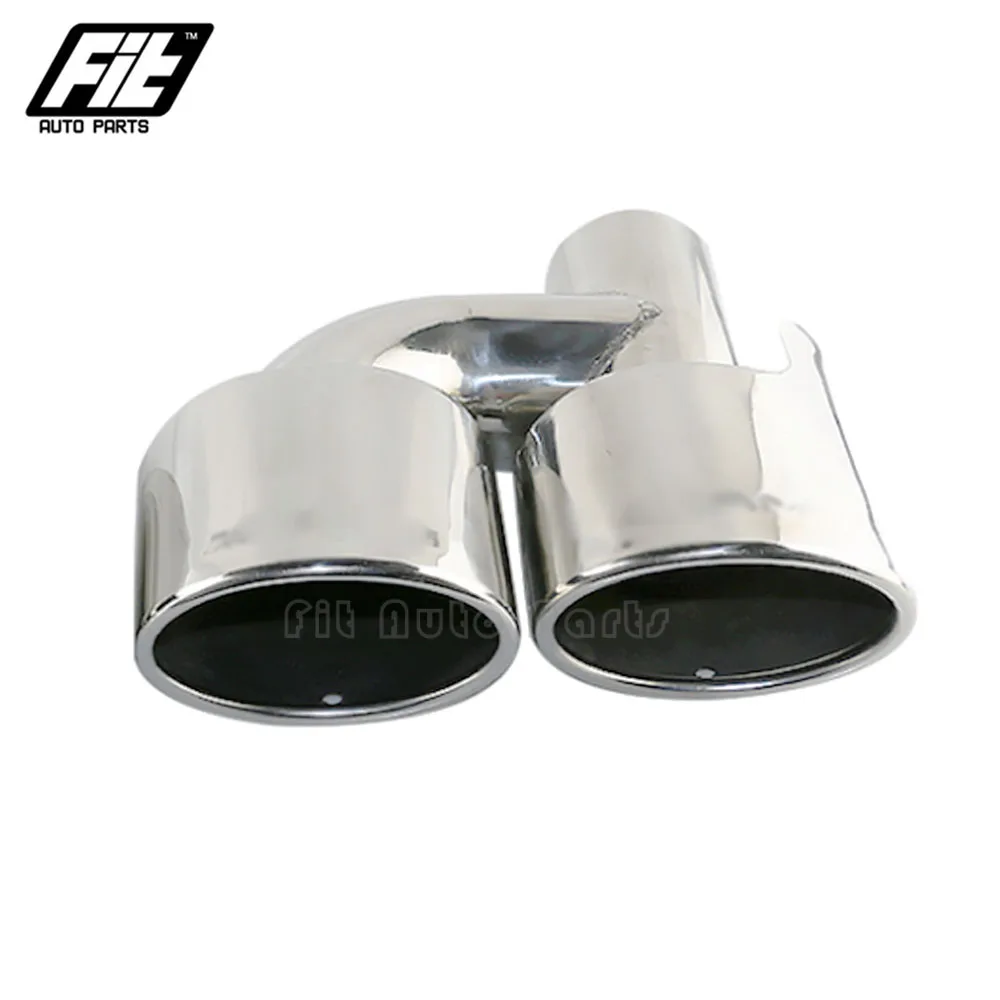 1PCS Stainless Steel Silver Exhaust Pipe car 2.5\'\' Inelt Oval dual exhaust tip for W204 C200 C260 Muffler tailpipe