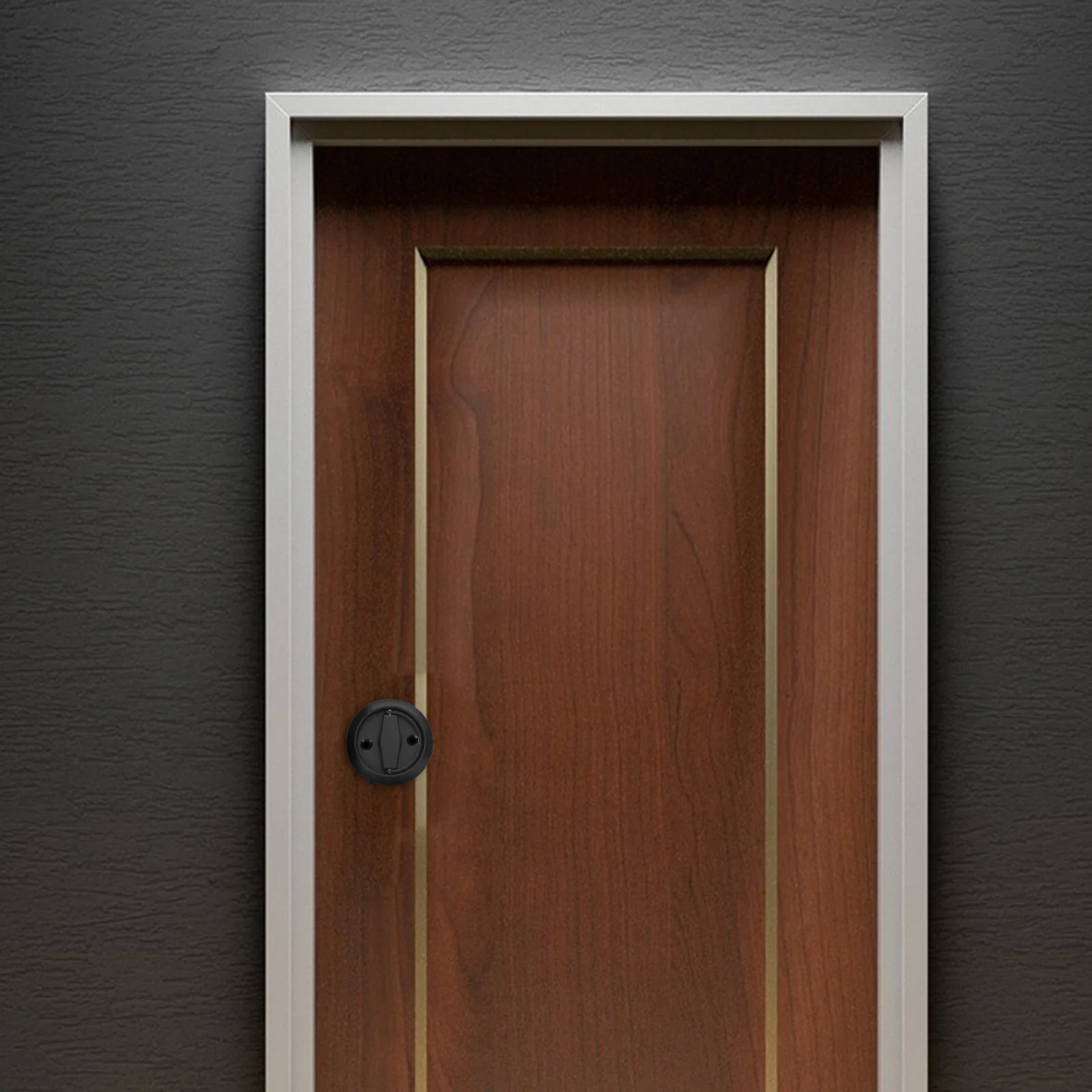 

Stainless Steel Invisible Door Lock Dual Sided Pull Ring Round Handle Home Security Easy Installation Various Doors Windows