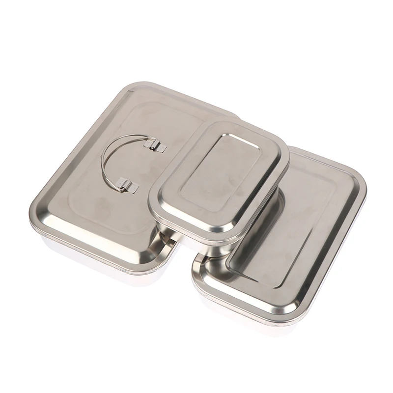 304 Thick Stainless Steel Sterilization Tray Box Square Plate With Hole Cover Equipment And Surgical Instruments