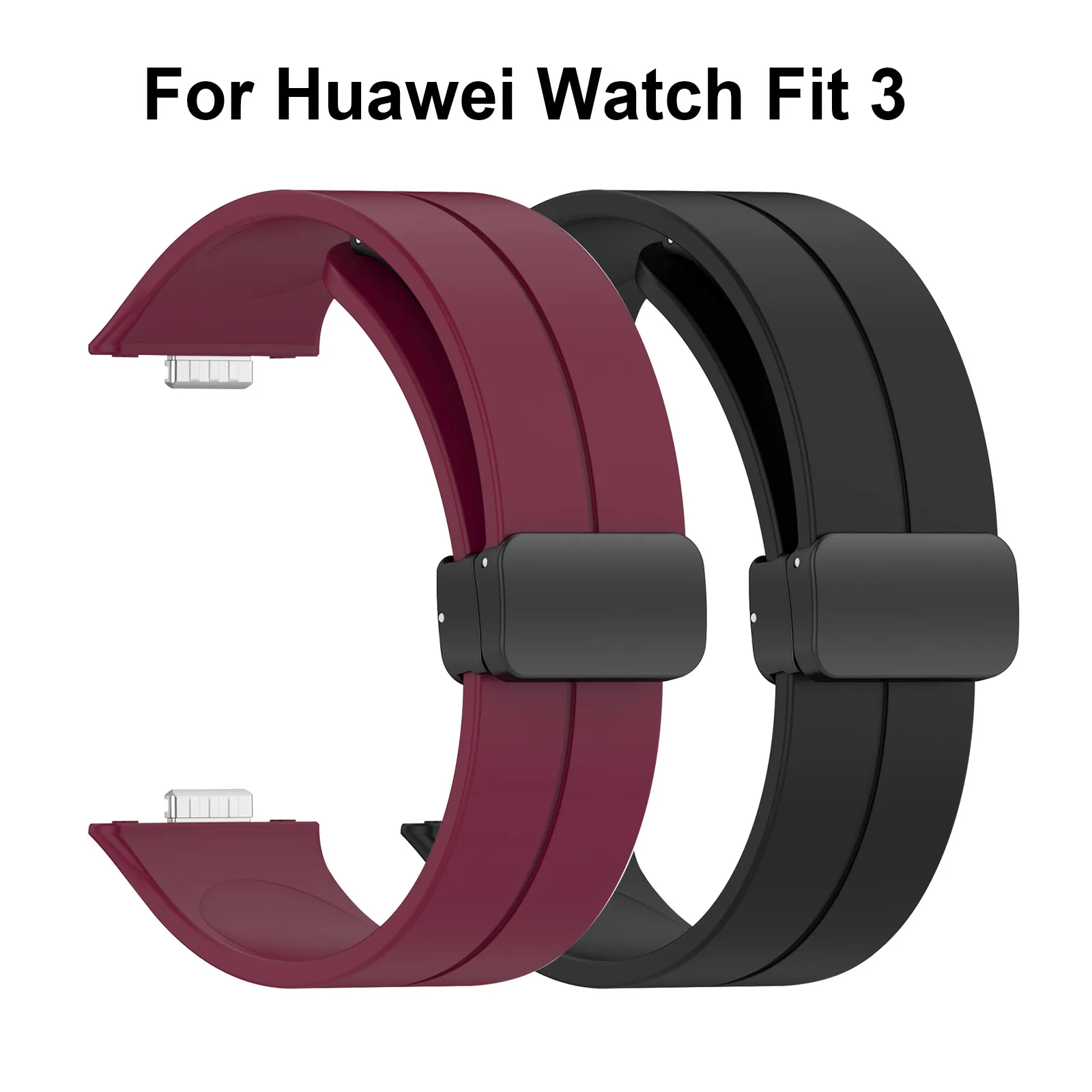 Loop Magnetik untuk Aksesori Tali Jam Tangan Huawei Fit 3 Pengganti Silikon Gelang Correa untuk Jam Tangan Huawei Fit3 Fit 3 Band
