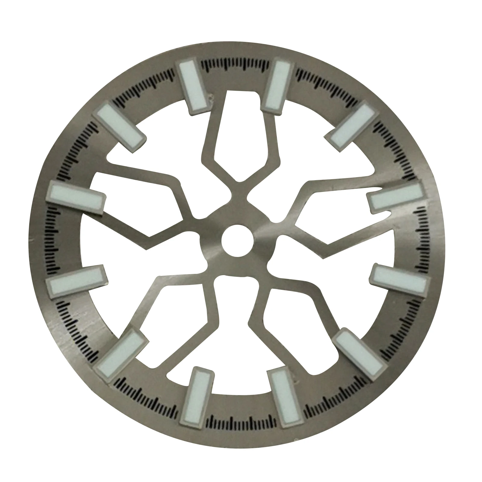 28.5mm Green Luminous Skeleton Dial for NH70 Movement, Hollow Out Watch Face Mod Part, Glow in Dark Upgrade Accessory