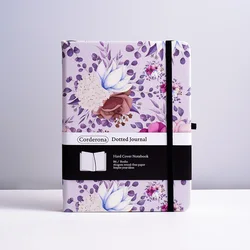 B6 Floral Bullet Dotted Journal Elastic Band 160gsm Thick Paper Bujo Hardcover Dot Grid Notebook