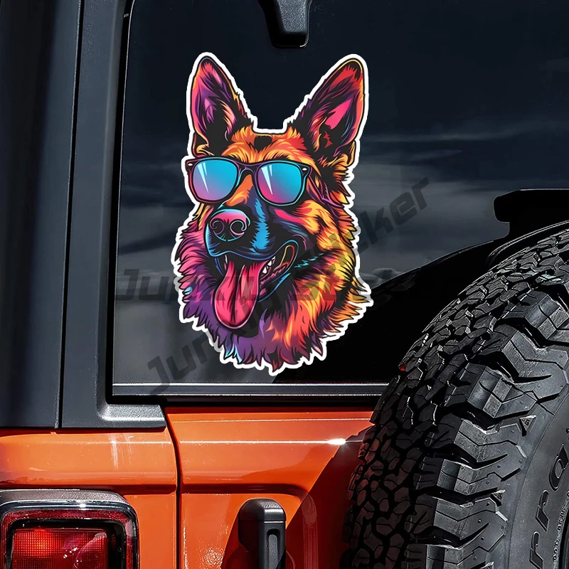 

Super Cool German Shepherd Car Sticker Scratch Covering Self-Adhesive Waterproof Decal Motorcycle Decorative Accessorie