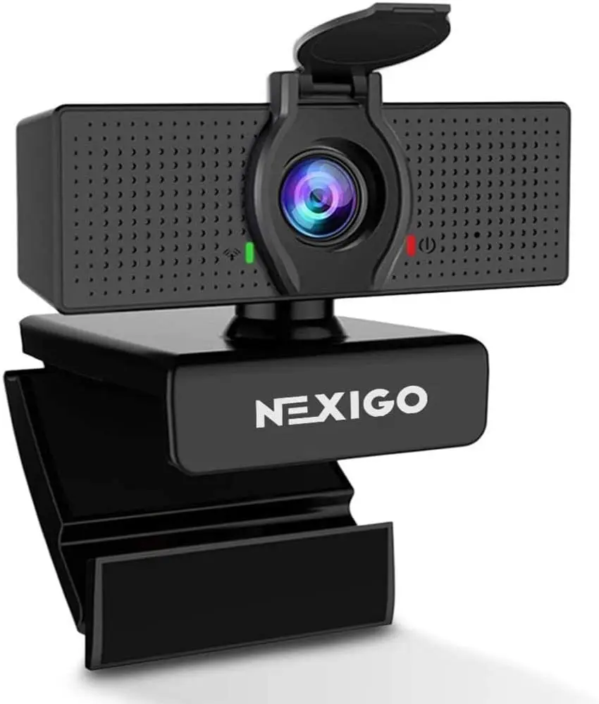 

1080P HD Webcam with Microphone & Privacy Cover, 110° Wide Angle, Plug and Play for Zoom/Skype/Teams/OBS