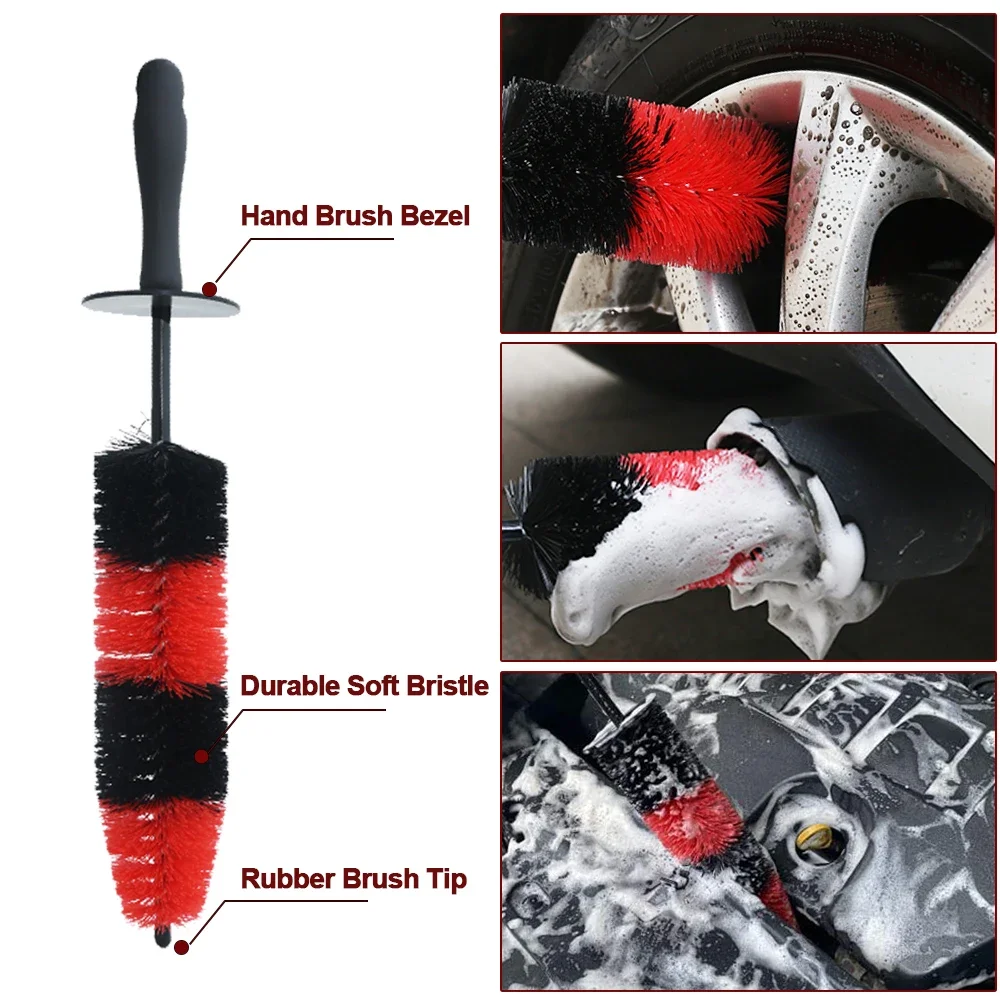 Auto Detailing Brush Drill Brushes Tool For Car Tire Rim Cleaning Detail Brush Set For Cars Interior Exterior Cleaning Car Wash