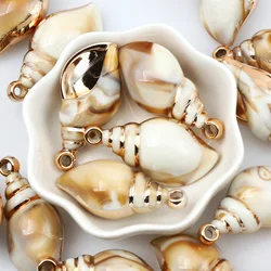 Concha shell forma contas de pingente de acrílico contas soltas para fazer jóias diy handmade keychain brincos colar pulseira suprimentos